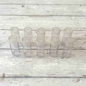 Set of 10 Vial Containers 2.5oz each Storage Tubes With Twist On Caps Lids 10ct